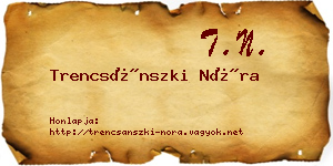Trencsánszki Nóra névjegykártya