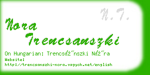 nora trencsanszki business card